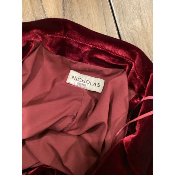 Revolve Nicholas Gabriela Red Velvet Blazer cut out long sleeve mini Dress 10 - Picture 13 of 13